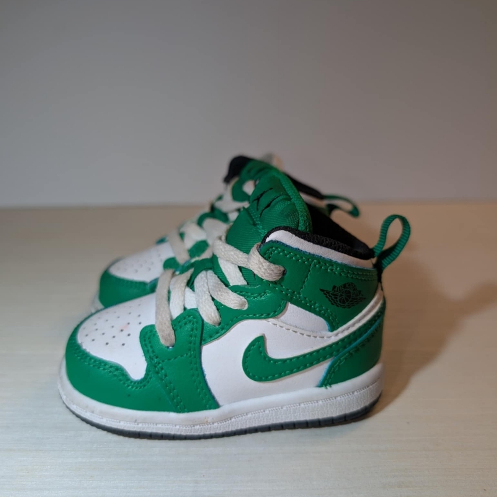 Nike Air Jordan 1 Mid Lucky Green White Toddler Child US Size 4C
